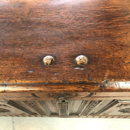 Early 18th century Antique French Oak coffee with beautiful original patina. In good original detailed condition.