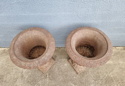 Beautiful Pair of French Rustic Cast Iron Urns With Handles | Antique & Vintage | Moonee Ponds Antiques | Australia Wide Delivery