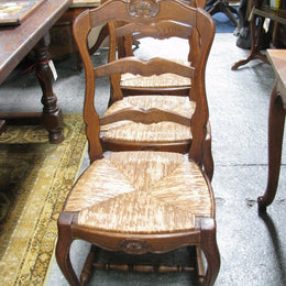 Set of 6 Solid French Oak Chairs-1