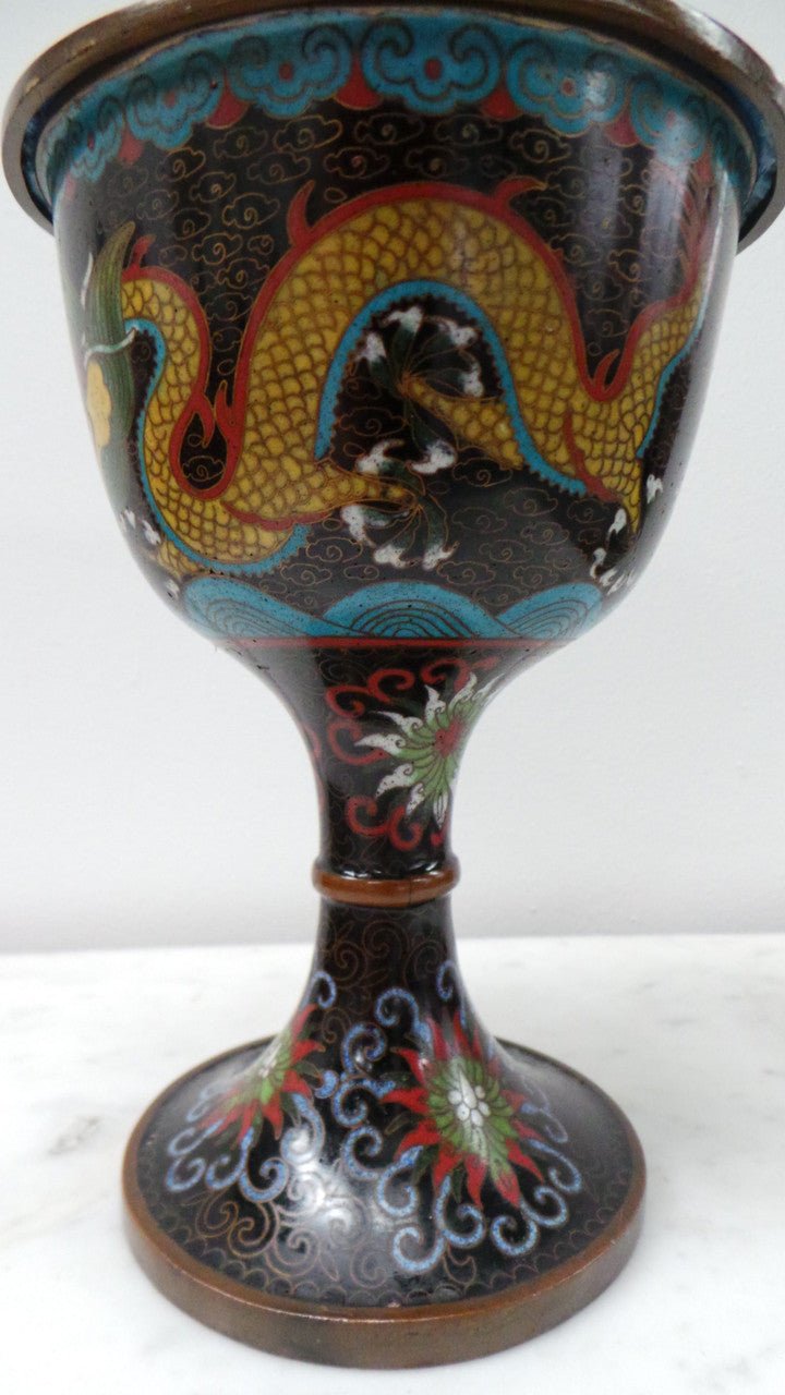 A Rare Antique Chinese Cloisonné Covered Censer With Five-Clawed Dragon | Antique & Vintage | Moonee Ponds Antiques | Australia Wide Delivery