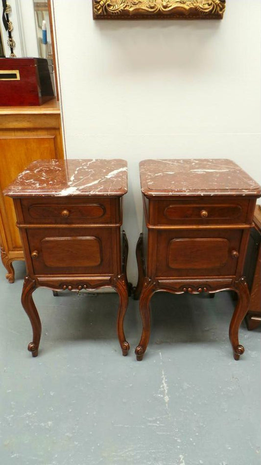 Pair of French Louis XV Style Bedside Cabinets-1