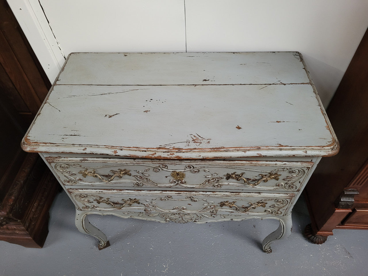 Antique Oak French Provincial Two Drawer Painted Commode | Antique & Vintage | Moonee Ponds Antiques | Australia Wide Delivery