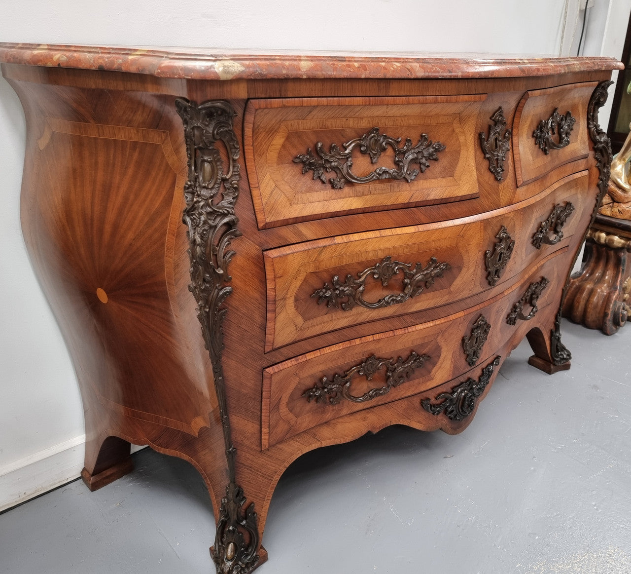 Grand 19th Century French Bombe Marble Top Commode | Antique & Vintage | Moonee Ponds Antiques | Australia Wide Delivery