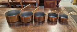 Set of Five French Vintage Copper & Brass Pots | Antique & Vintage | Moonee Ponds Antiques | Australia Wide Delivery