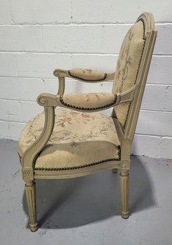 Lovely Louis XVI Style Painted Upholstered Fauteuil | Antique & Vintage | Moonee Ponds Antiques | Australia Wide Delivery