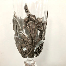 Royal Selangor Floral Pewter and Crystal Fluted Glass