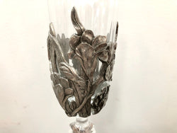 Royal Selangor Floral Pewter and Crystal Fluted Glass | Antique & Vintage | Moonee Ponds Antiques | Australia Wide Delivery