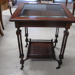 Mahogany Glass Top Display Cabinet