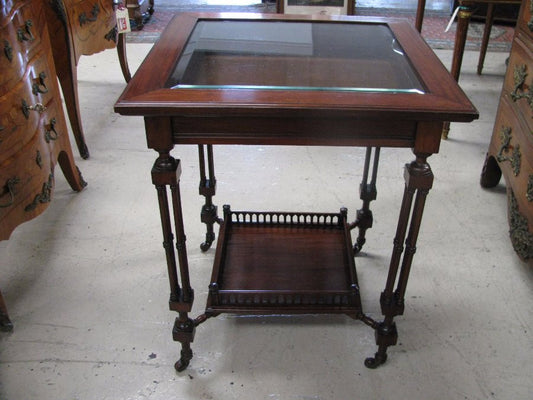 Mahogany Glass Top Display Cabinet