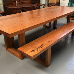 Industrial Style Dining Table and Bench Seats