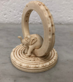 Unusual Antique Carved Ivory Serviette Ring Featuring An Elephant | Antique & Vintage | Moonee Ponds Antiques | Australia Wide Delivery
