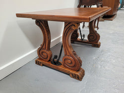 French Oak Spanish Style Stretcher Base Coffee Table | Antique & Vintage | Moonee Ponds Antiques | Australia Wide Delivery
