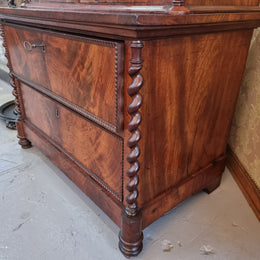 Rare Georgian Flame Mahogany Miniature Chest on Chest