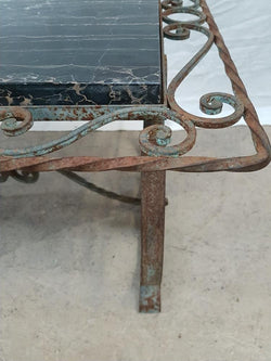 French Portoro Marble Top Wrought Iron Coffee Table | Antique & Vintage | Moonee Ponds Antiques | Australia Wide Delivery