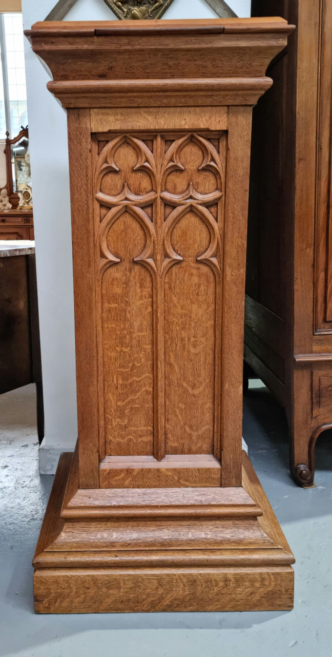 Antique French Gothic Style Large Statue Pedestal | Antique & Vintage | Moonee Ponds Antiques | Australia Wide Delivery