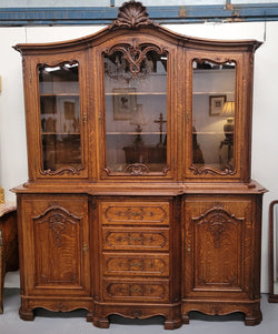 French Oak Louis 14th Style Display and Sideboard | Antique & Vintage | Moonee Ponds Antiques | Australia Wide Delivery