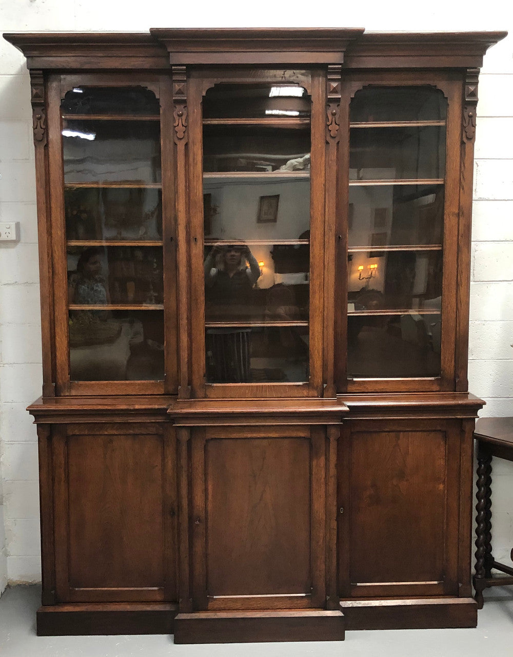 Amazing Six Door Oak English Bookcase | Antique & Vintage | Moonee Ponds Antiques | Australia Wide Delivery
