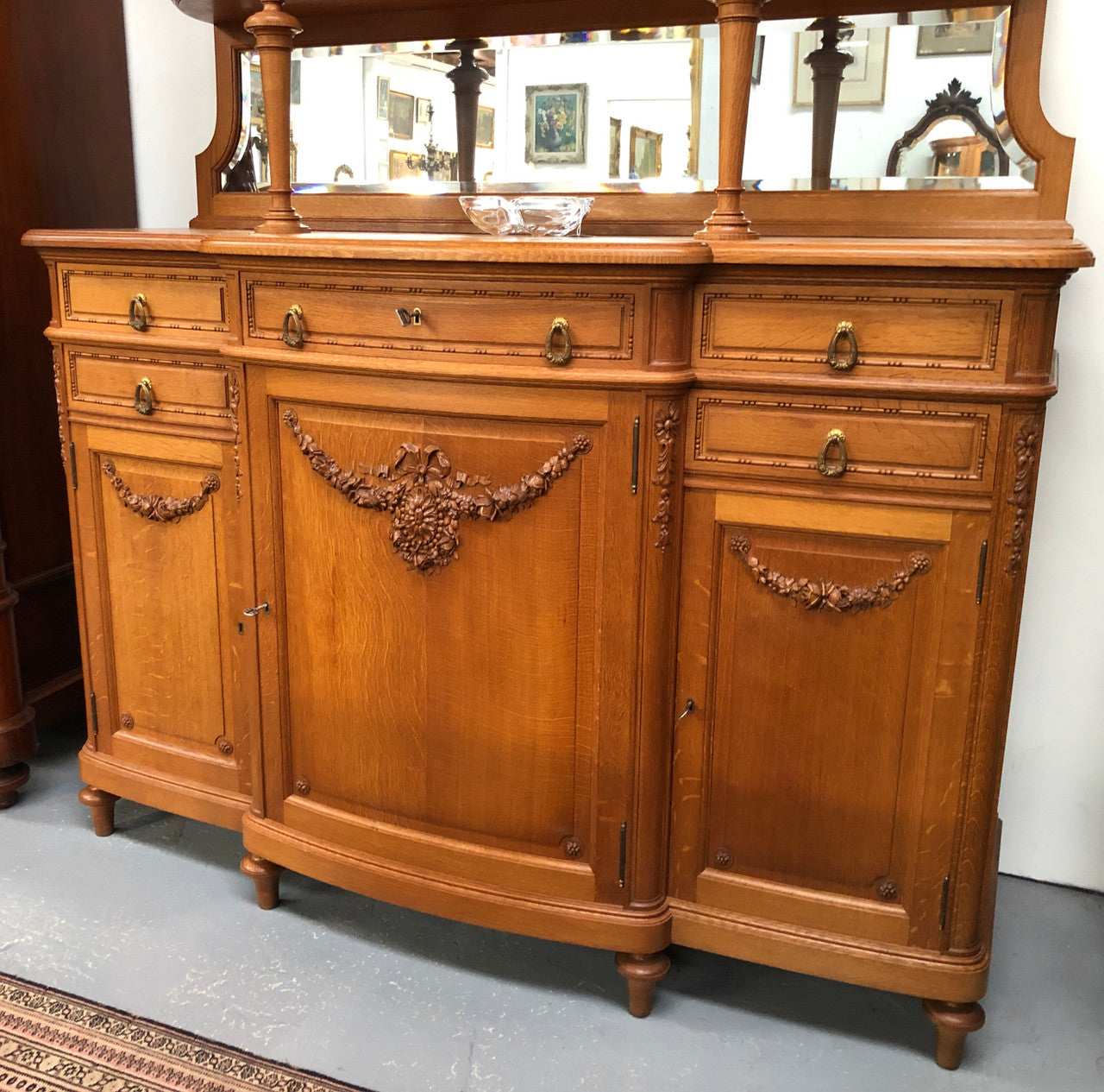Beautiful French Oak Louis XVI Style Carved Buffet | Antique & Vintage | Moonee Ponds Antiques | Australia Wide Delivery
