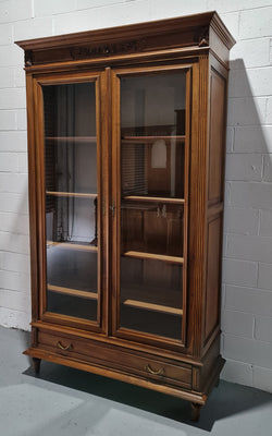 Stunning French Walnut Two Door Bookcase | Antique & Vintage | Moonee Ponds Antiques | Australia Wide Delivery