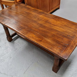 French Oak Refectory style coffee table. Amazing patina and is in good original detailed condition.