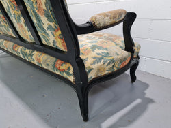 Substantial Antique 19th Century Ebonized Serpentine Front Settee | Antique & Vintage | Moonee Ponds Antiques | Australia Wide Delivery