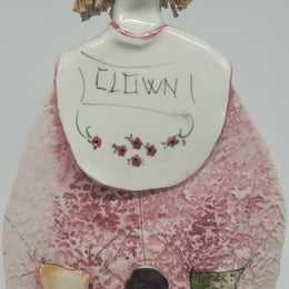 Signed pastel ceramic Italian clown figure. In good original condition.