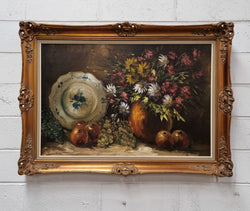 Fabulous Oil on Canvas Still Life in an Ornate Frame | Antique & Vintage | Moonee Ponds Antiques | Australia Wide Delivery