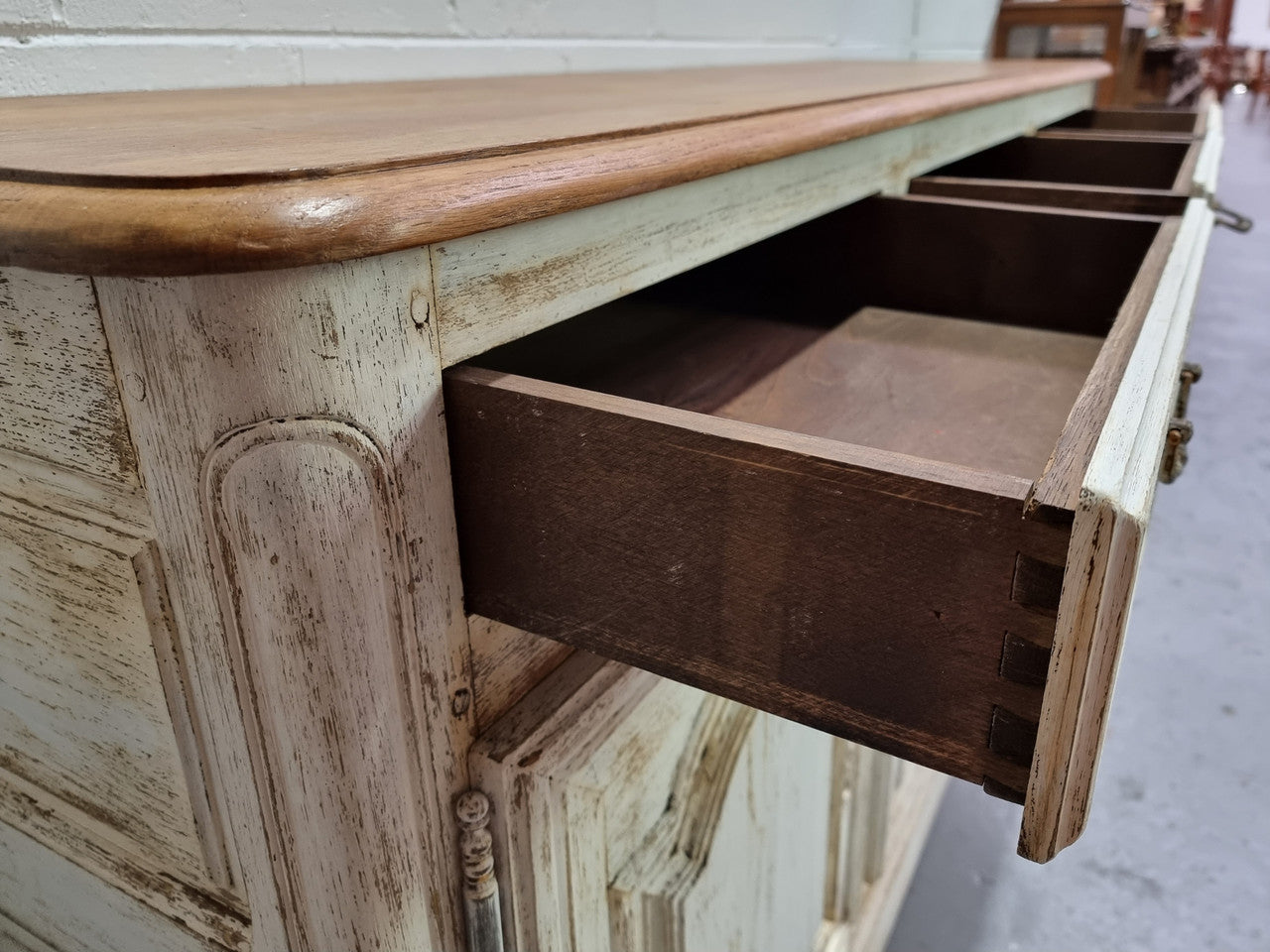 19th Century French Painted Three Door Oak Buffet | Antique & Vintage | Moonee Ponds Antiques | Australia Wide Delivery