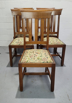 Five Blackwood Dining Chairs with Upholstered Seats | Antique & Vintage | Moonee Ponds Antiques | Australia Wide Delivery