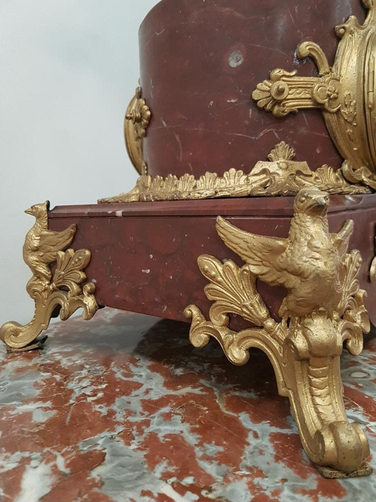 Monumental French Gilt & Rouge Marble Clock | Antique & Vintage | Moonee Ponds Antiques | Australia Wide Delivery