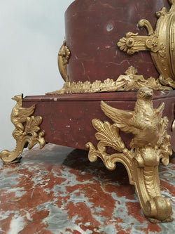 Monumental French Gilt & Rouge Marble Clock | Antique & Vintage | Moonee Ponds Antiques | Australia Wide Delivery