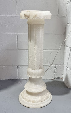 White Alabaster Floor Lamp Column Pedestal | Antique & Vintage | Moonee Ponds Antiques | Australia Wide Delivery
