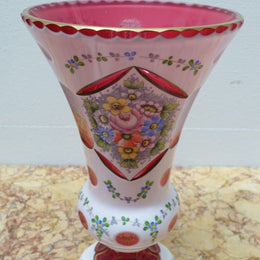 Bohemian Overlay Glass Vase