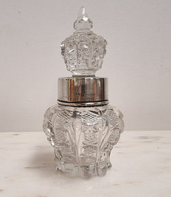 Decorative Hallmarked Silver Top Cut Crystal Scent Bottle | Antique & Vintage | Moonee Ponds Antiques | Australia Wide Delivery