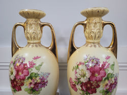 Pair of Edwardian Austrian Hand Painted Vases | Antique & Vintage | Moonee Ponds Antiques | Australia Wide Delivery