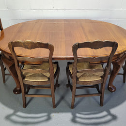 Period blackwood two leaf extension table. It can comfortably sit six people and eight when extend. It is in good original detailed condition.