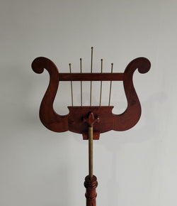 Elegant Mahogany & Brass Carved Reproduction Music Stand | Antique & Vintage | Moonee Ponds Antiques | Australia Wide Delivery
