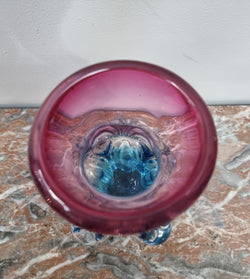 Vintage “Murano” Hand Made Blue and Cranberry Glass Vase | Antique & Vintage | Moonee Ponds Antiques | Australia Wide Delivery