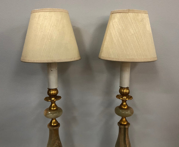 Pair of Vintage Onyx and Marble lamp bases
