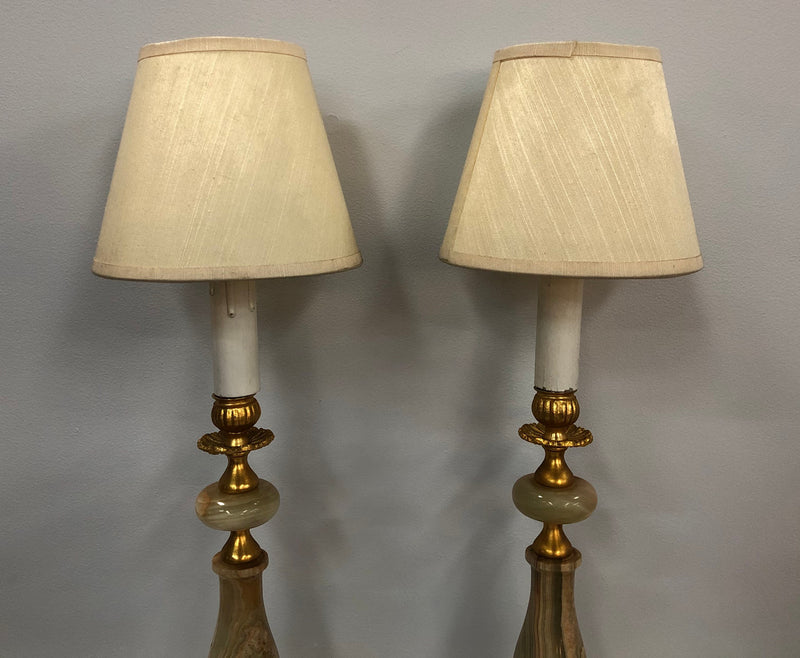 Pair of Vintage Onyx and Marble lamp bases