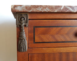 Pair Of French inlaid & Marble Top Bedsides | Antique & Vintage | Moonee Ponds Antiques | Australia Wide Delivery