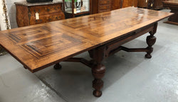 Superb Oak & Walnut 19th Century Parquetry Top Extension Table | Antique & Vintage | Moonee Ponds Antiques | Australia Wide Delivery