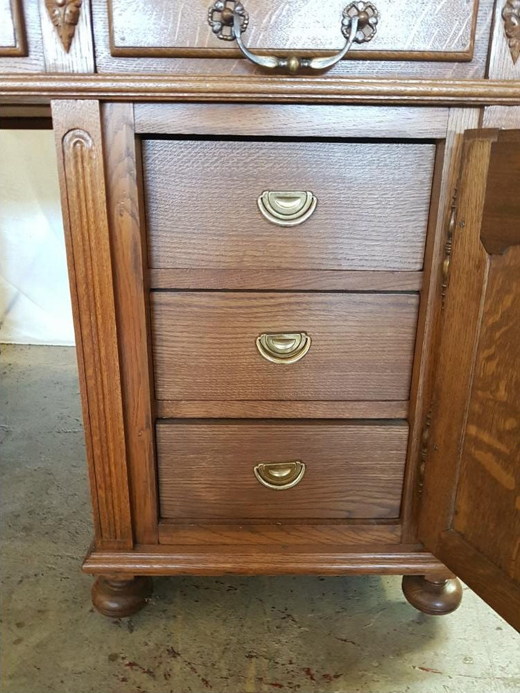 French Oak Partners Desk | Antique & Vintage | Moonee Ponds Antiques | Australia Wide Delivery