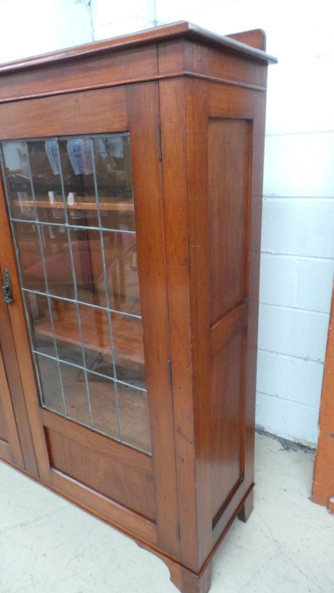 Australian Black wood Leadlight Cabinet | Antique & Vintage | Moonee Ponds Antiques | Australia Wide Delivery
