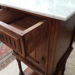 French Oak Bedside Cabinets-1