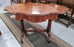 Stunning Marquetry Inlaid Extendable Side Table | Antique & Vintage | Moonee Ponds Antiques | Australia Wide Delivery