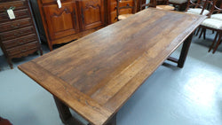French Oak Farmhouse Table With Strecher Base | Antique & Vintage | Moonee Ponds Antiques | Australia Wide Delivery