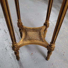 Late 19th Century French Louis XVI style round marble top side table/ lamp table. It is in good original detailed condition and has been sourced from France.