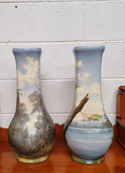 Pair of Victorian Hand Painted Decorative Vases | Antique & Vintage | Moonee Ponds Antiques | Australia Wide Delivery