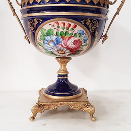 French Three-piece Sevres Style Porcelain Vase